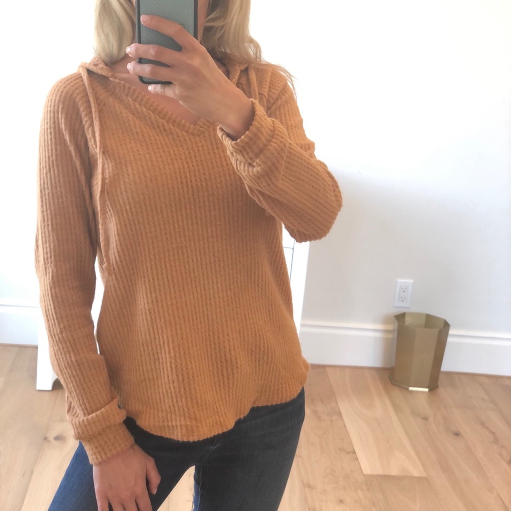 Golden Waffle Hacci Loose Fit Hoodie Large - Picture 4 of 7